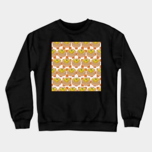 Dim Sum Funky Hong Kong Street Food with Orange Tile Floor - Pop Art Crewneck Sweatshirt